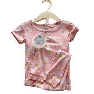 Milkberry Kids Pajama Set in Pink Daisy Print- Rayon from Bamboo